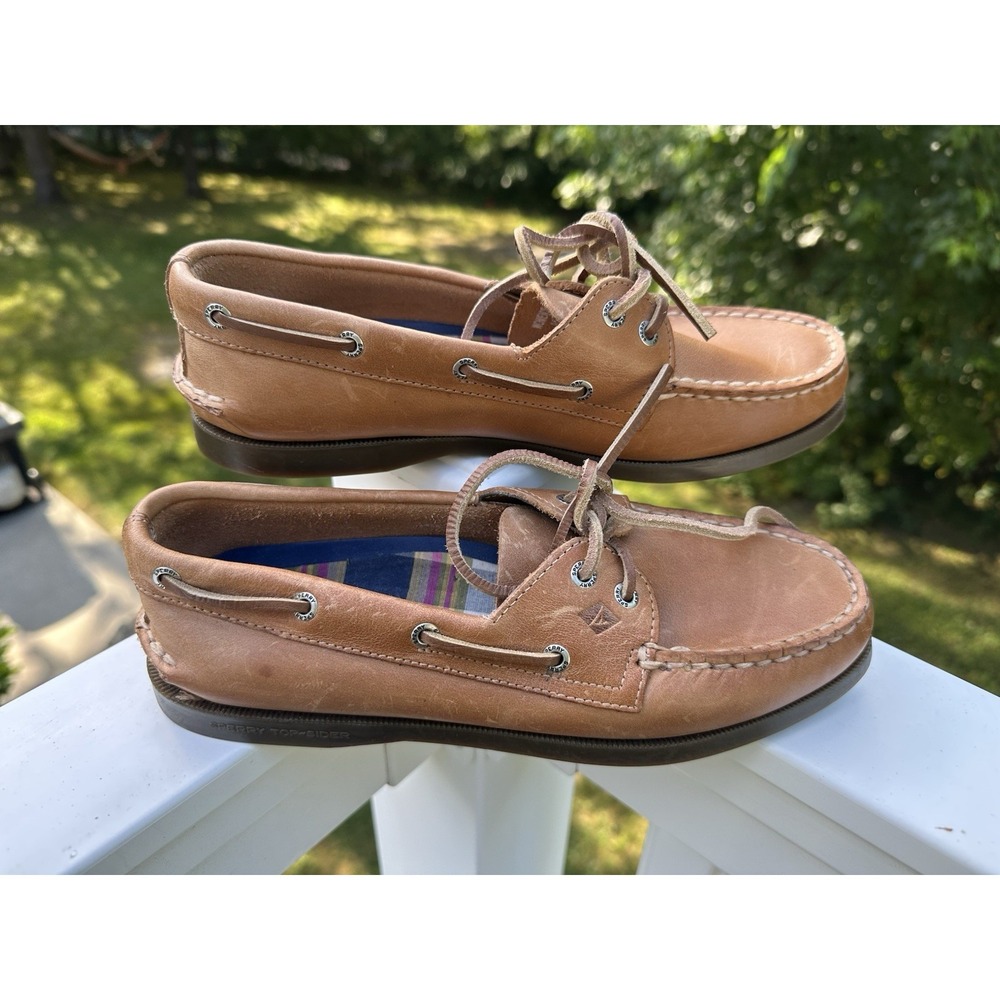 Sperry Womens Authentic Original Boat Shoes Size 8.5 Sahara Leather Casual